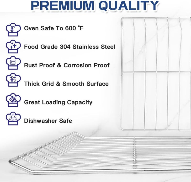 KOZHOM [Upgraded] Range Oven Rack WPW10550642 for Whirlpool/Amana Gas Range Ovens, Replaces W10550642, 3281084, AP6022861, 24.9'' Wide x15.1'' Deep, 304 Stainless Steel (2 Pack) - Image 4
